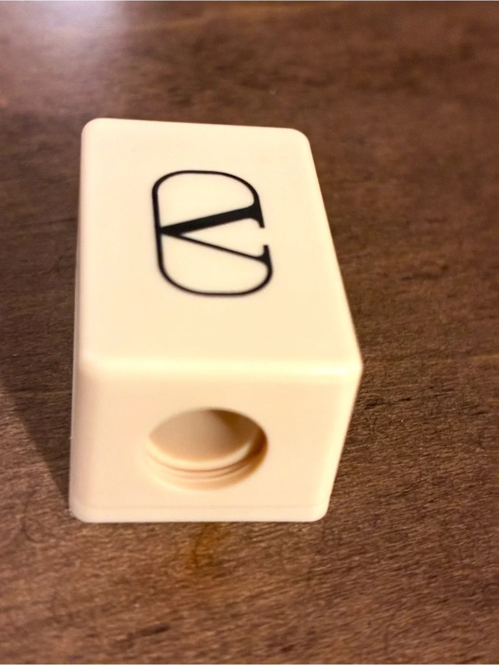 Valentino Cream Rectangular Pencil Sharpned with Signature Valentino Logo